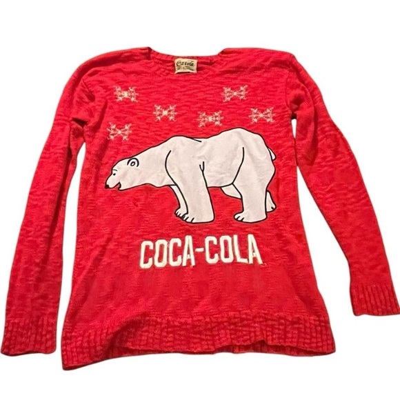 977-Red Coca-Cola Christmas sweater with polar bear design #Christmas #P… - Picture 1 of 6